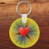 Coral Kaleidoscope Heart Keychain (Voorkant)