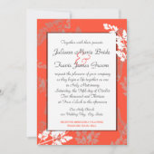 Coral Lace Rustic Wedding Kaart (Voorkant)