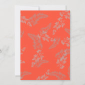 Coral Lace Rustic Wedding Kaart (Achterkant)