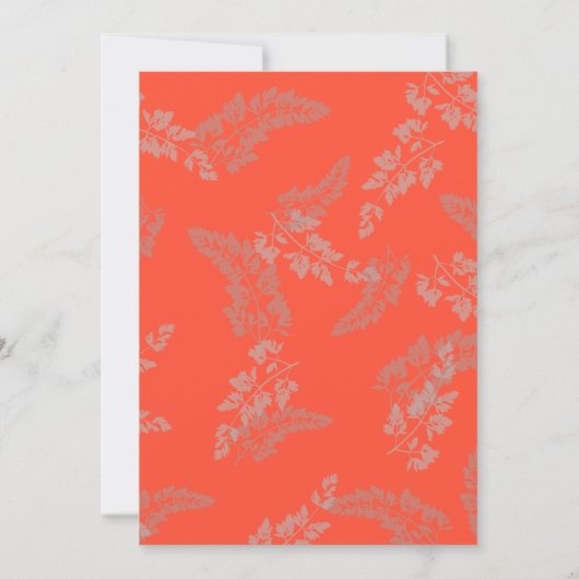 Coral Lace Rustic Wedding Kaart (Achterkant)