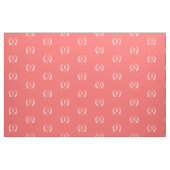 Coral Laurel Wreath Monogram Stof (Fat Quarter)