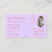 Coral Lavender Chic  met Logo en foto Visitekaartje (Achterkant)