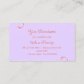 Coral Lavender Chic  met Portretfoto Visitekaartje (Achterkant)