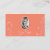 Coral Lavender Chic  met Portretfoto Visitekaartje (Voorkant)