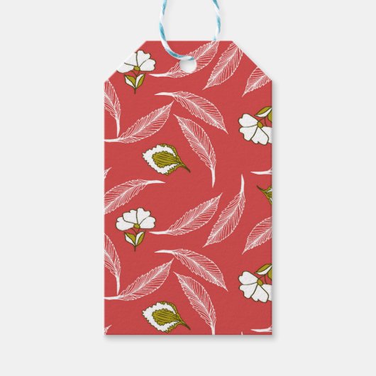 Coral Leaf Drift Worpdeken Cadeaulabel (Voorkant)
