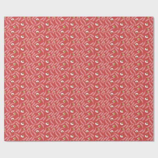 Coral Leaf Drift Worpdeken Cadeaupapier (Vlak)