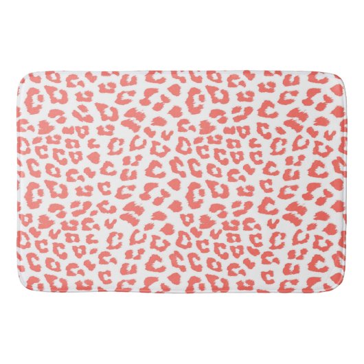Coral Leopard Print Badmat (Voorkant)