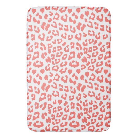 Coral Leopard Print Badmat (Voorkant Verticaal)