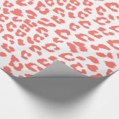Coral Leopard Print Cadeaupapier (Hoek)