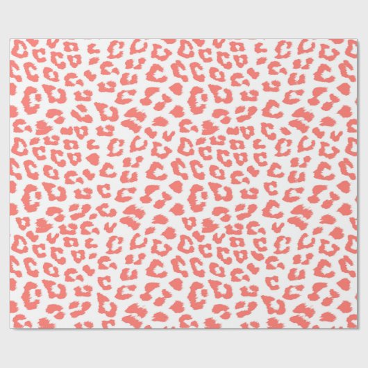 Coral Leopard Print Cadeaupapier (Vlak)