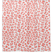 Coral Leopard Print Douchegordijn (Voorkant)