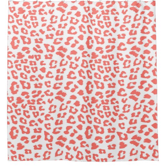 Coral Leopard Print Douchegordijn (Voorkant)