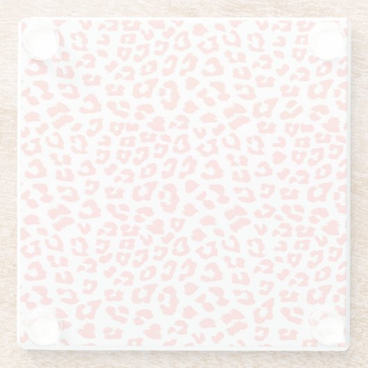 Coral Leopard Print Glazen Onderzetter (Achterkant)