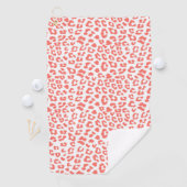 Coral Leopard Print Golfhanddoek (Insitu)
