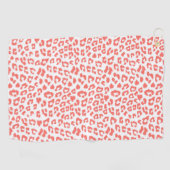 Coral Leopard Print Golfhanddoek (Horizontaal)