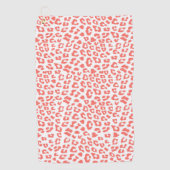 Coral Leopard Print Golfhanddoek (Voorkant)