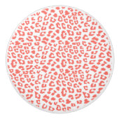 Coral Leopard Print Keramische Knop (Voorkant)