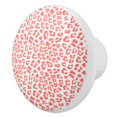Coral Leopard Print Keramische Knop (Rechts)