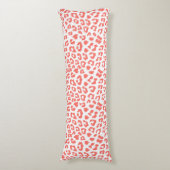 Coral Leopard Print Lichaamskussen (Voorkant Verticaal)