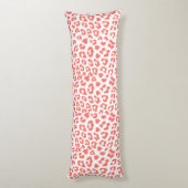 Coral Leopard Print Lichaamskussen (Achterkant (Verticaal))