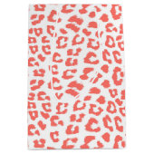 Coral Leopard Print Medium Cadeauzakje (Voorkant)