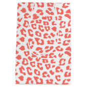 Coral Leopard Print Medium Cadeauzakje (Achterkant)