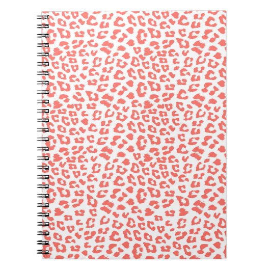 Coral Leopard Print Notitieboek (Voorkant)