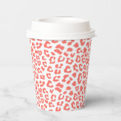 Coral Leopard Print Papieren Bekers (Achterkant)