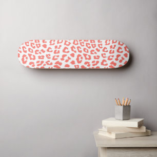 Coral Leopard Print Persoonlijk Skateboard