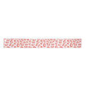 Coral Leopard Print Satijnen Lint (Voorkant)
