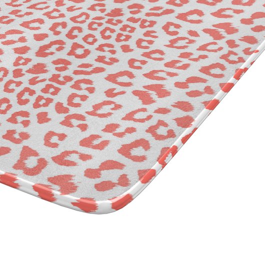 Coral Leopard Print Snijplank (Hoek)