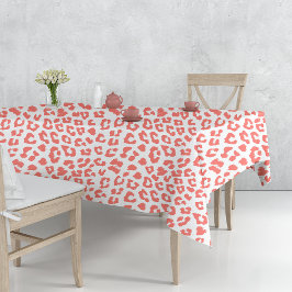 Coral Leopard Print Tafelkleed