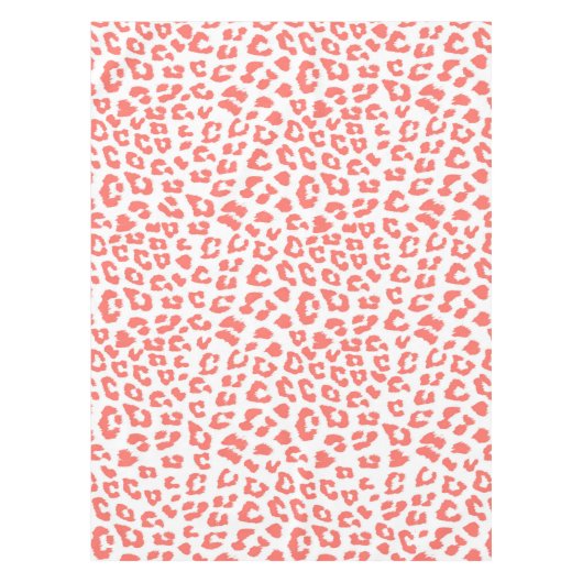 Coral Leopard Print Tafelkleed (Voorkant)