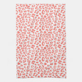 Coral Leopard Print Theedoek (Verticaal)