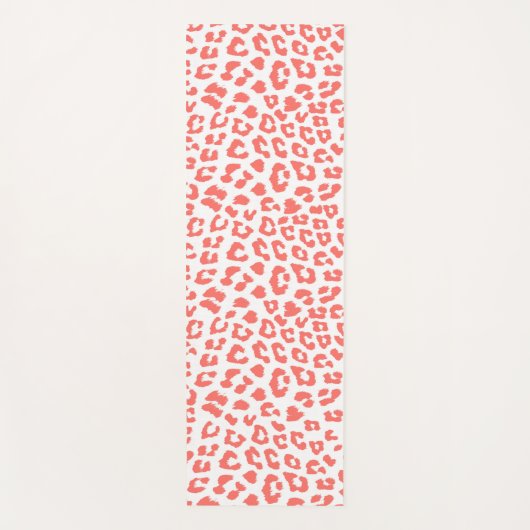 Coral Leopard Print Yogamat (Voorkant)