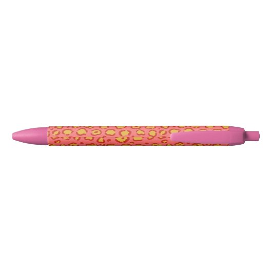 Coral Leopard Print Zwarte Inkt Pen (Achterkant)