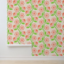 Coral & Lime Bloemen op Cabana Strepen