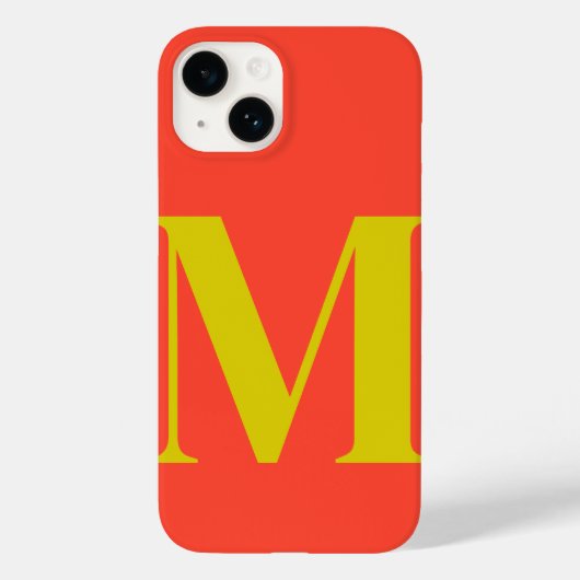Coral Limoen Initiaal gepersonaliseerd monogram Case-Mate iPhone Case (Achterkant)