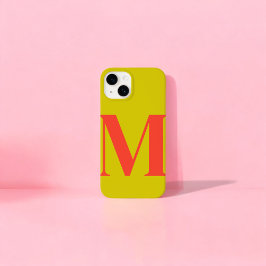 Coral Limoen initiaal gepersonaliseerd monogram iPhone 16 Pro Max Hoesje