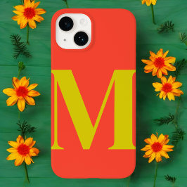 Coral Limoen Initiaal gepersonaliseerd monogram Case-Mate iPhone 14 Hoesje