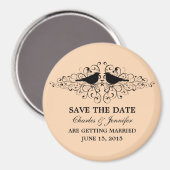 Coral Love Bird Swirls Save the Date Magnet (Voorkant / Achterkant)