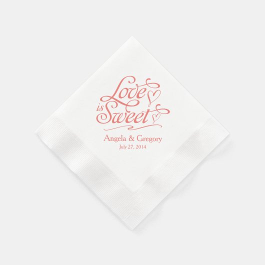 Coral Love is het zoet Snoep Dessert Buffet Weddin Servet (Hoek)