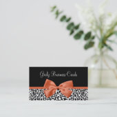 Coral Luipaard Strik Boutique Visitekaartje (Staand voorkant)