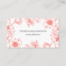 Coral Magnolia  hand Gedekte sociale media Visitekaartje