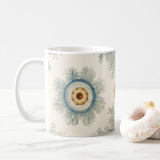 Coral Mandala Pattern Koffiemok (Met donut)