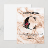 Coral Marble C Monogram Persoonlijke scripts Briefkaart (Voorkant / Achterkant)