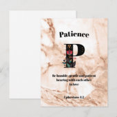 Coral Marble P Monogram Persoonlijke scripts Briefkaart (Voorkant / Achterkant)