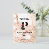 Coral Marble P Monogram Persoonlijke scripts Briefkaart (Staand voorkant)