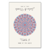 Coral Marble Stone Mandala Wedding Place Card Kaart (Voorkant)