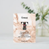 Coral Marble T Monogram Persoonlijke scripts Briefkaart (Staand voorkant)